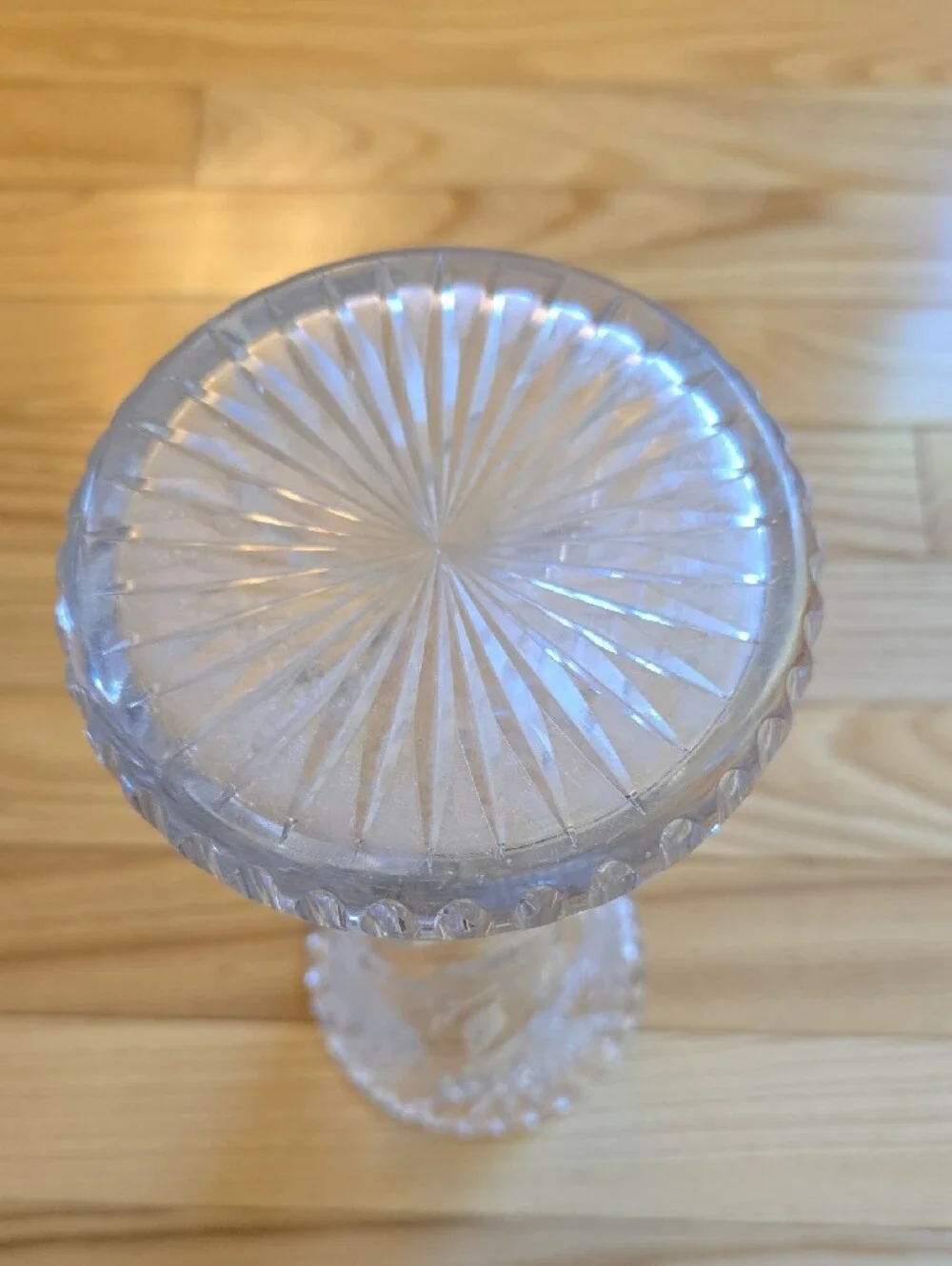 Clear Cut-Glass Floral Vase